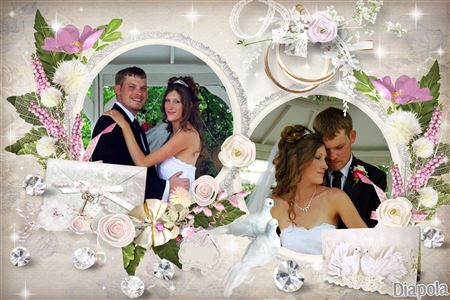 Montage photo Double cadre mariage